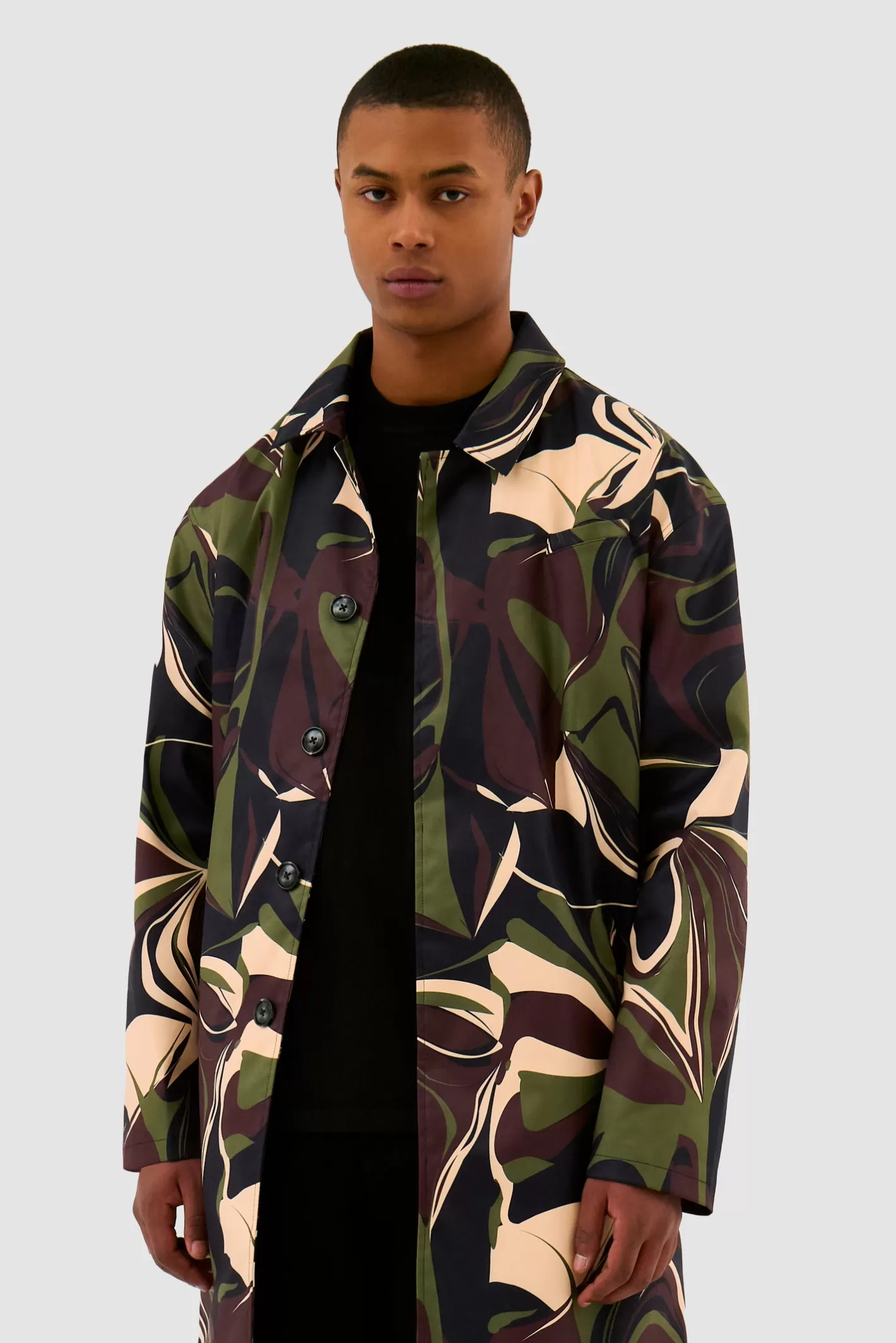 Fashion Camo Trenchcoat - Camo Jackets