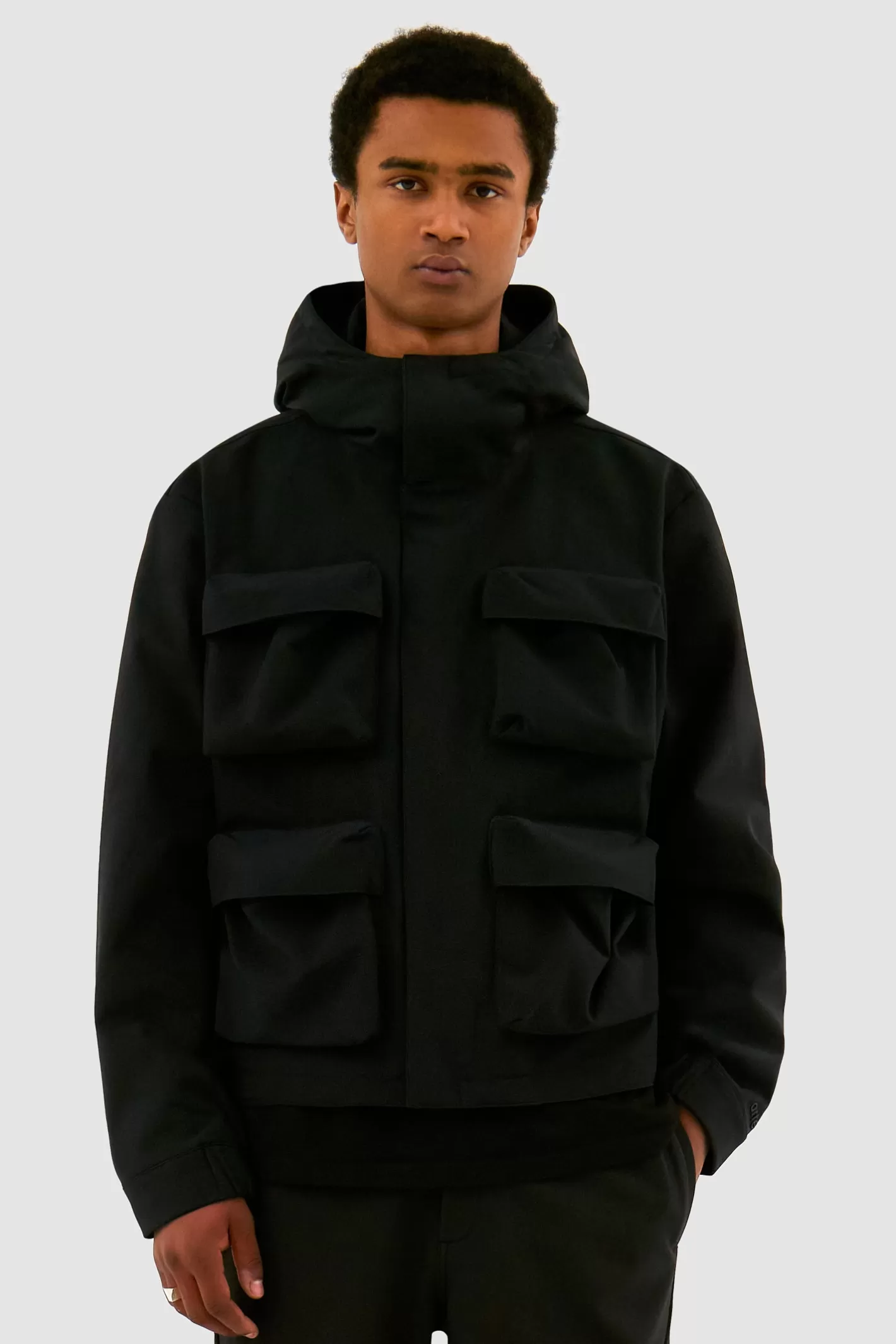 Outlet 3D Pockets Hooded Nylon Jacket - Co-ords | Jackets