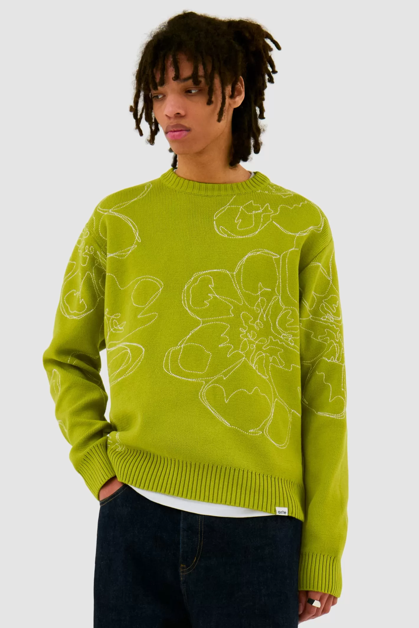 Cheap Embroidered Flower Knit - Light Green Knitwear | Sweaters