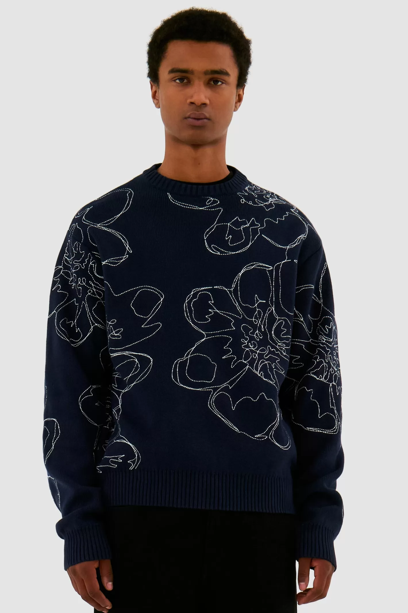 Hot Embroidered Flower Knit - Knitwear | Sweaters