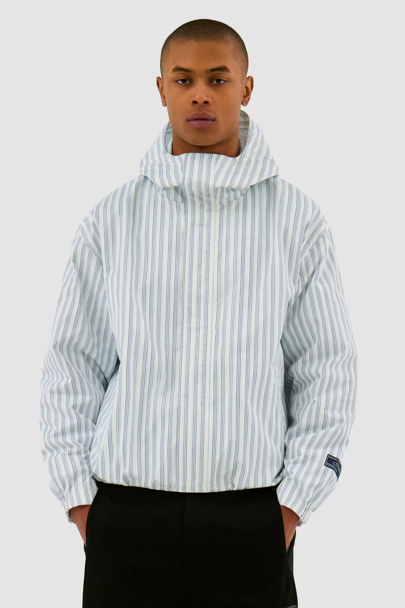 New Striped Technical Jacket - White/ Jackets